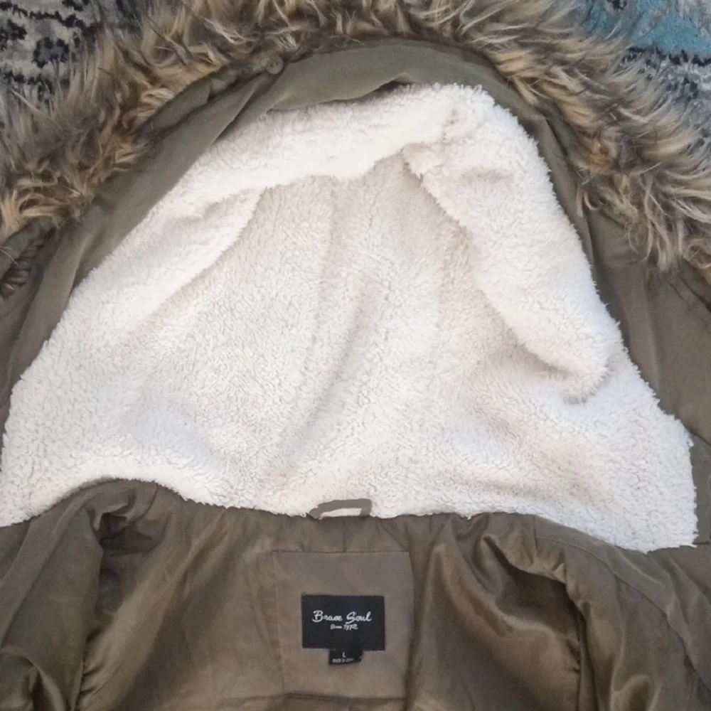 NWOT Brave Soul Olive Parka Coat - Picture 9 of 17